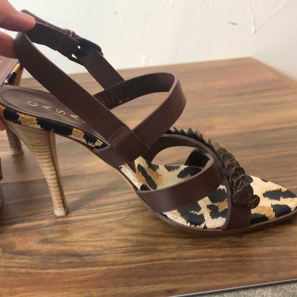 Casadei brown Italian leather heeled sandals. Size 6